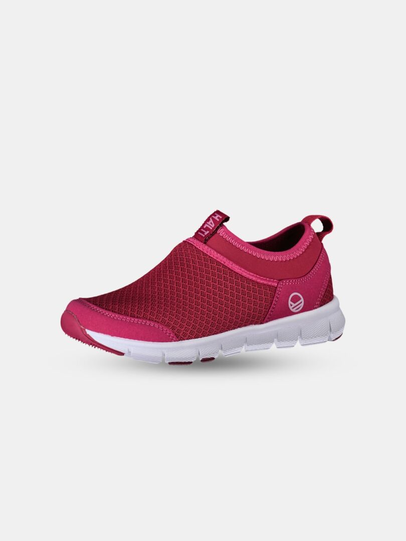 Halti Lente 2 Fritidsskor Junior är en slip-on i rosa mesh med vit sula – perfekt för sommaraktiviteter.