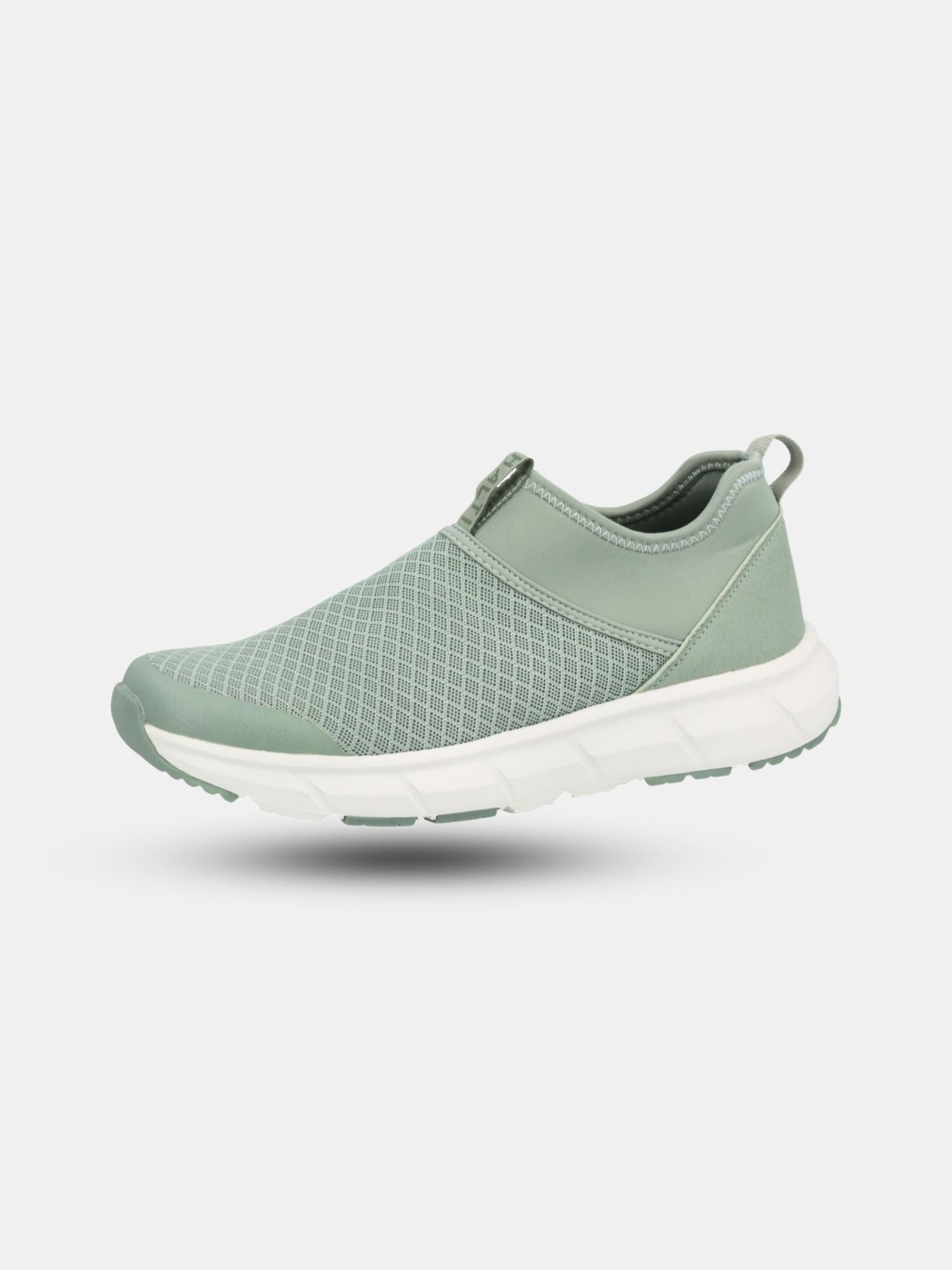 Halti Lester Sneakers Dam i ljusgrönt har en GripmaxX Lite-sula, mesh-ovandel och en vit hälrem.