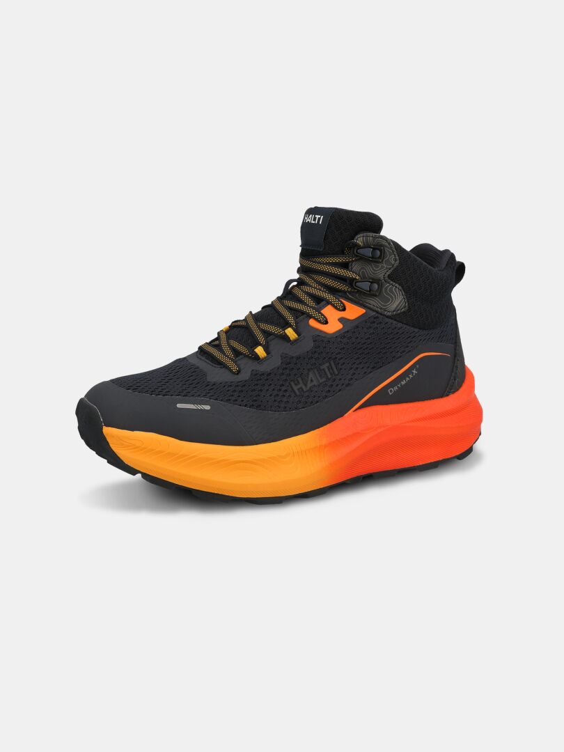 Halti Rapid DX Mid herrskor med orange-gul sol i ton-i-ton-design, perfekta för mångsidiga utomhusaktiviteter.