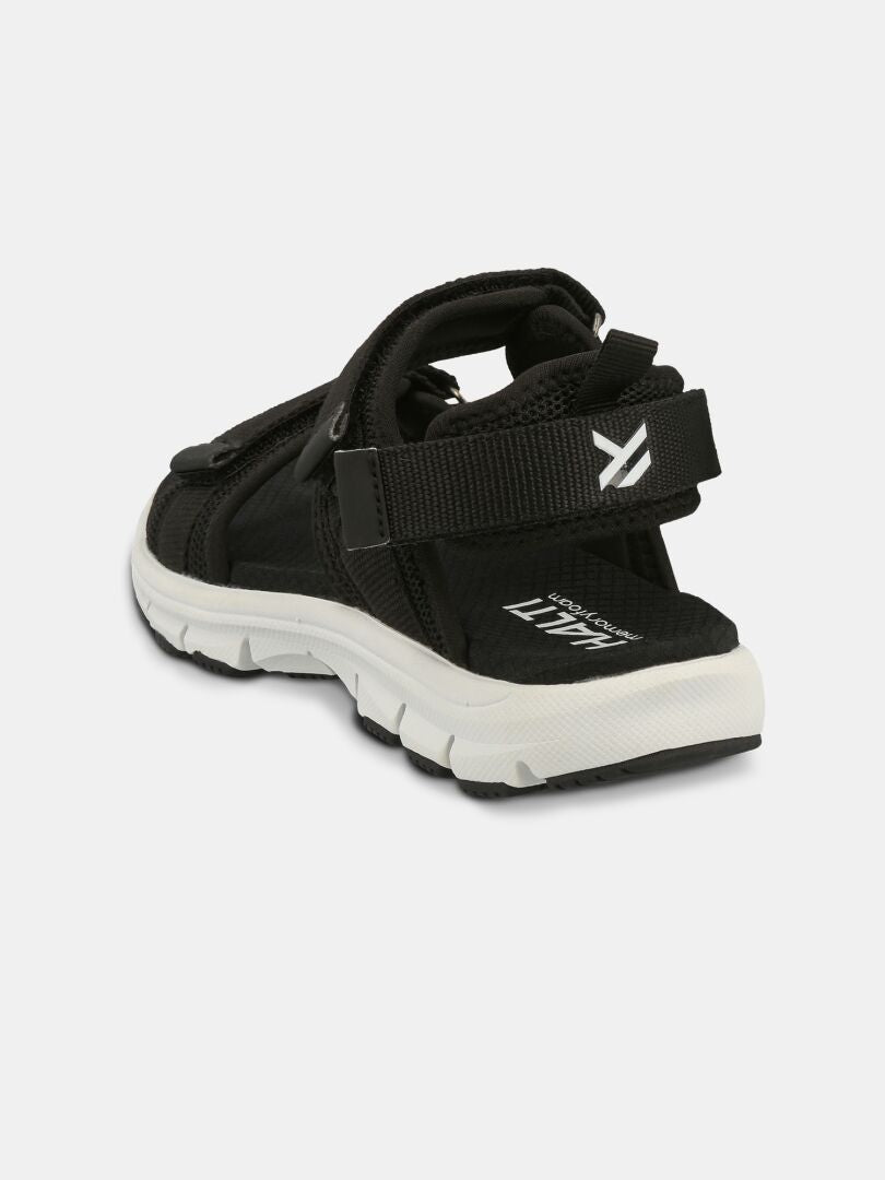 Halti Resa 3 Sandal Dam: svart med vit sula, justerbara remmar-perfekt sommarsandal för kvinnor.