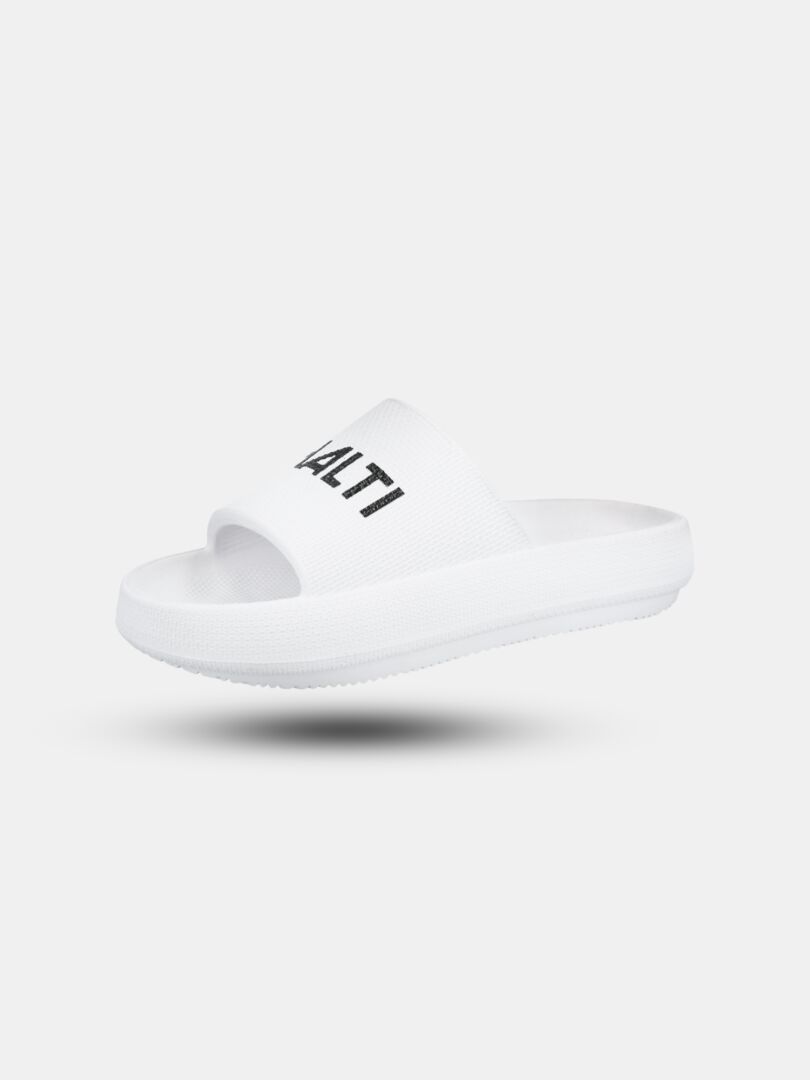 Halti Eazy 2 Sandal är en vit EVA-slidesandal med tjock sula och ALTI på remmen - perfekt som duschsandal.