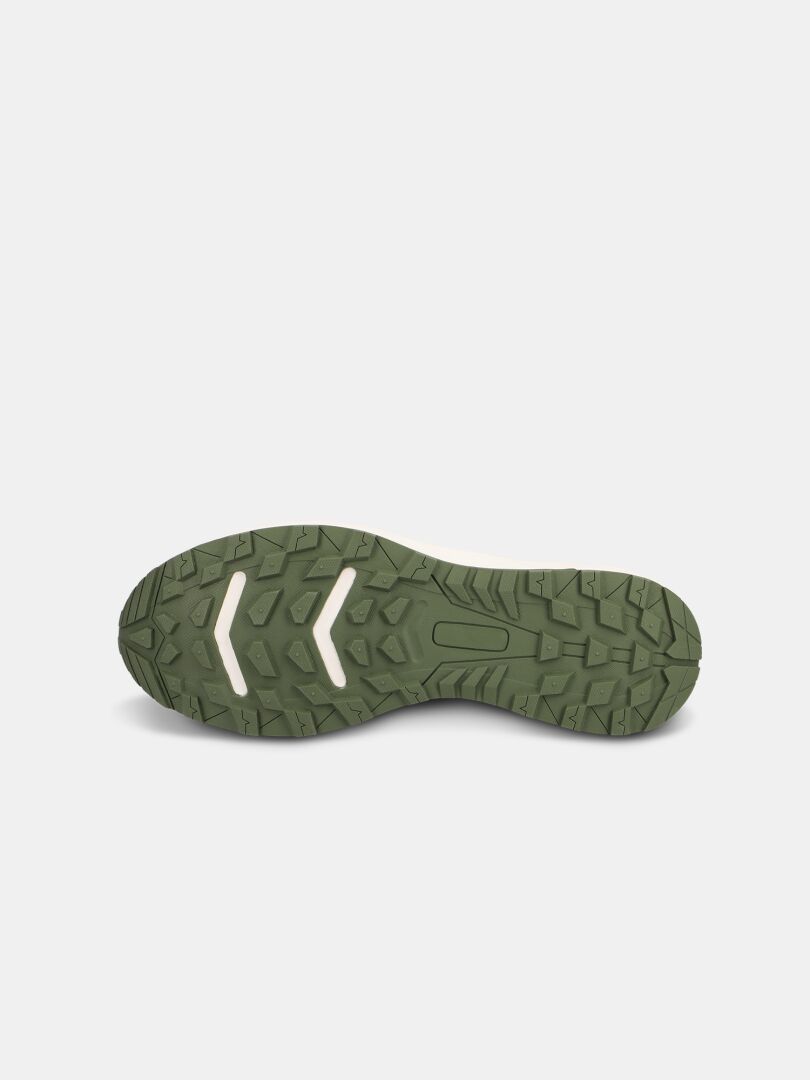 Grön gummisula med strukturerad slitbana för Halti Seili Hybrid Sandal Herr-komfortabel för promenader och vandring.