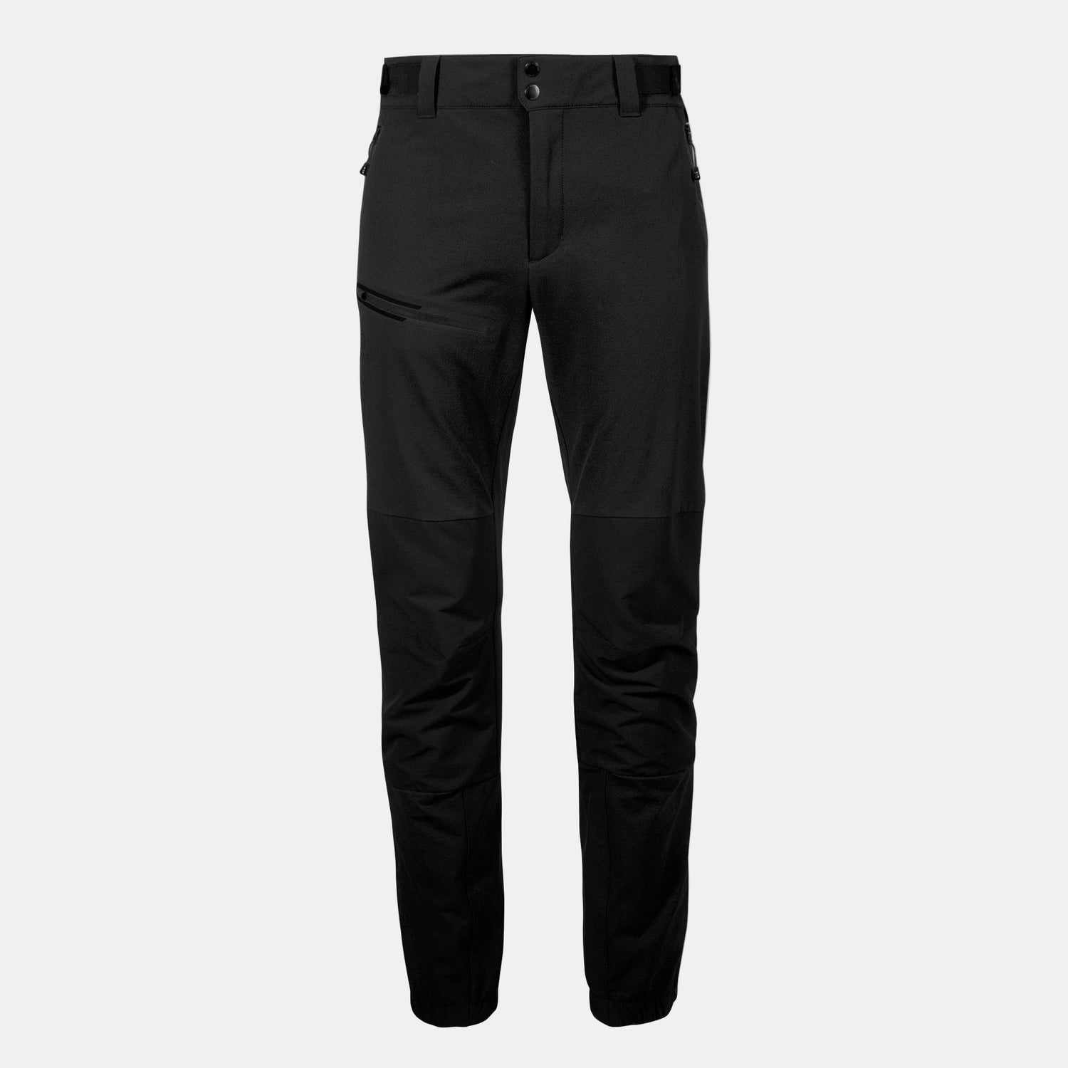 Halti Adrenaline Herr X-Stretch Byxor-slim fit softshellbyxa med knapp, dragkedja fram, sidoficka och dragkedja på höger lår.