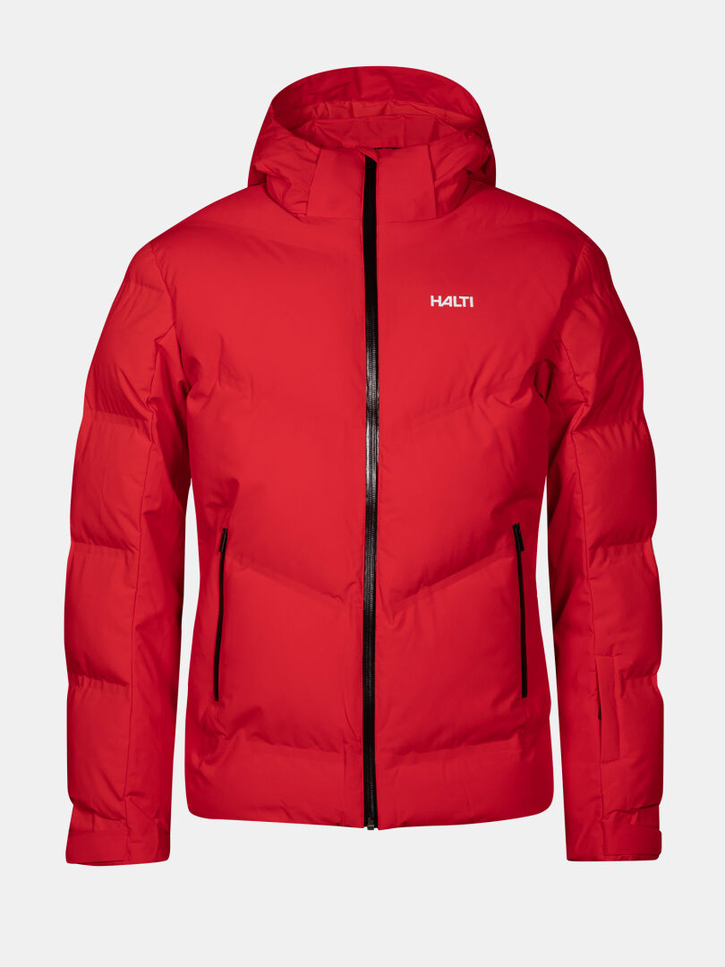 Red Nordic Arcty II Skidjacka Herr – en dunjacka med huva, svart dragkedja fram och sidfickor.