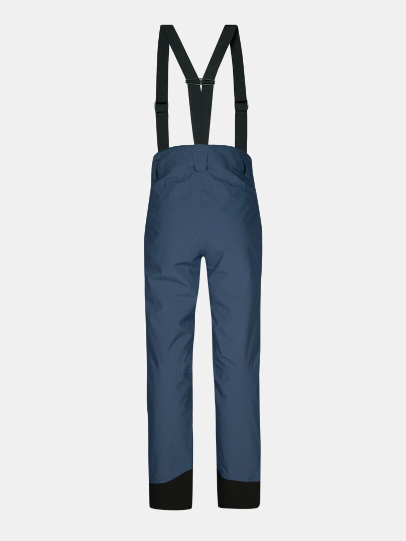 Halti Carvey II DX dam skidbyxor med svarta justerbara hängslen, visade bakifrån mot vit bakgrund.