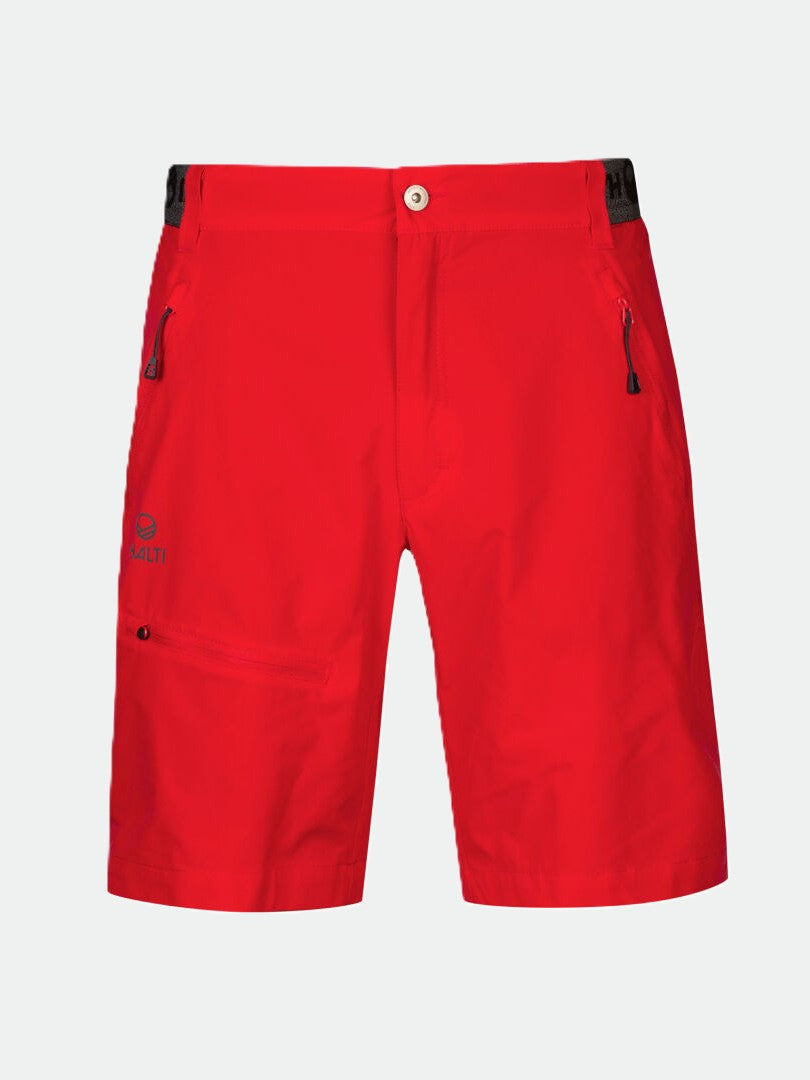 Halti Pallas Herr X-stretch Lite Shorts: ljusröd, fickor med dragkedja, knappstängning-hållbara utomhuskläder.