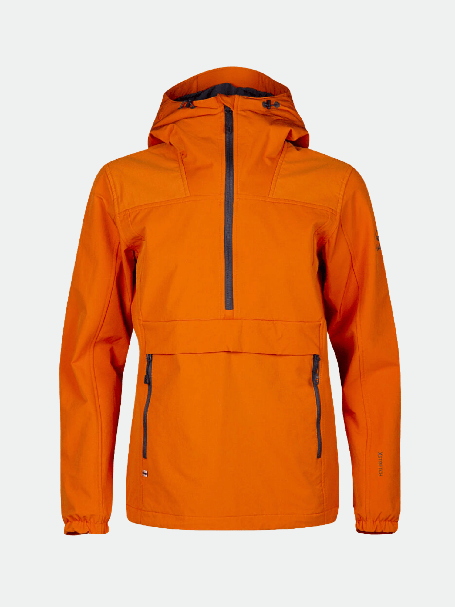 Halti Pallas Dam Warm Anorak i ljusorange, med dragkedja fram, sidofickor och elastiska muddar för friluftsliv.