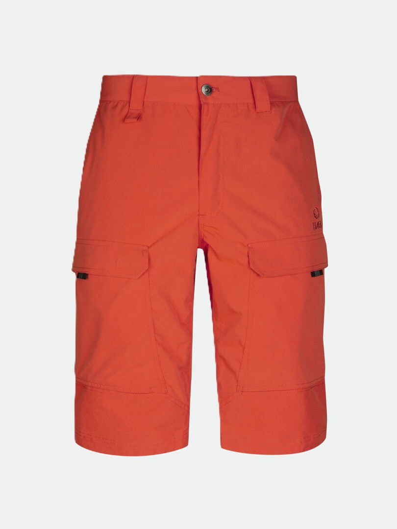 Halti Hiker Herr Lite Shorts: ljusorange, vattenavvisande, med fickor, bälteshällor och knappstängning - perfekt för vandring.