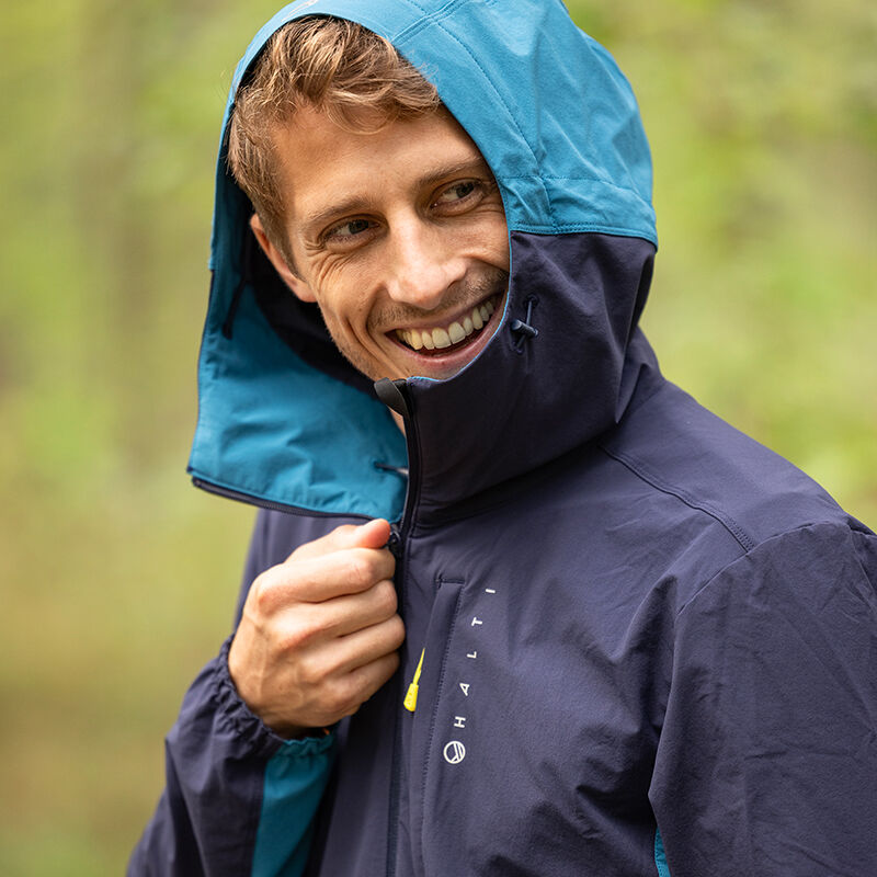 halti pallas evo men's breathable outdoor jacket blue / halti pallas evo miesten hengittävä ulkoilutakki sininen
