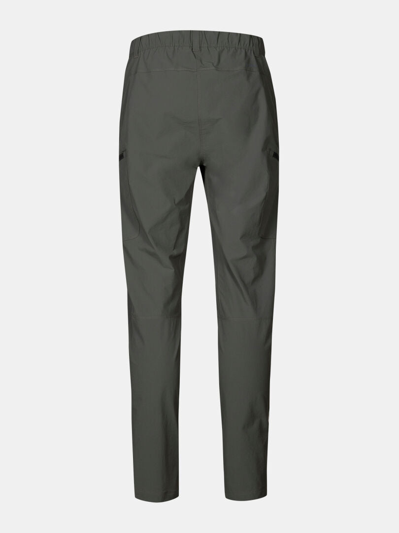 Halti Pallas Evo X-stretch Byxor Herr i olivgrönt med resår i midjan och raka ben, på vit bakgrund.