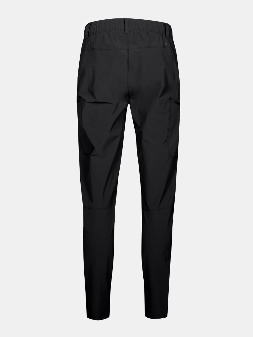 Halti Pallas Evo X-stretch Byxor Herr, svarta raka ben med resår i midjan, visas bakifrån på grå bakgrund.