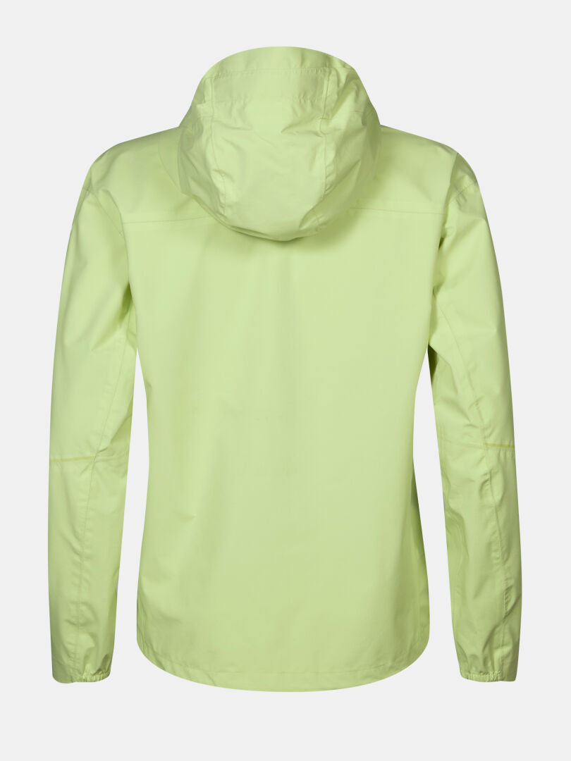 Halti Pisarat 2,5L DX Skaljacka Dam är en ljusgrön damjacka med långa ärmar och enkel rygg.