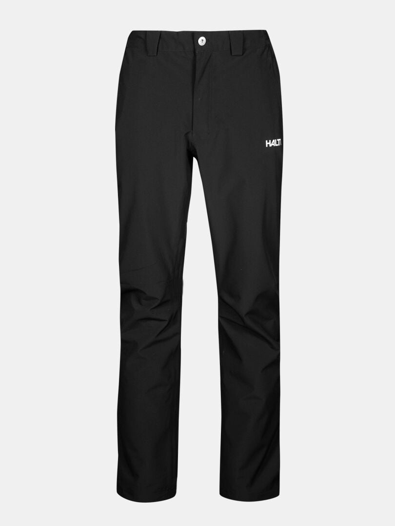 Vuoksi II Short DX Skalbyxor Herr by Halti: svarta byxor med raka ben, bälteshällor, knapp och logotyp på vänster lår.