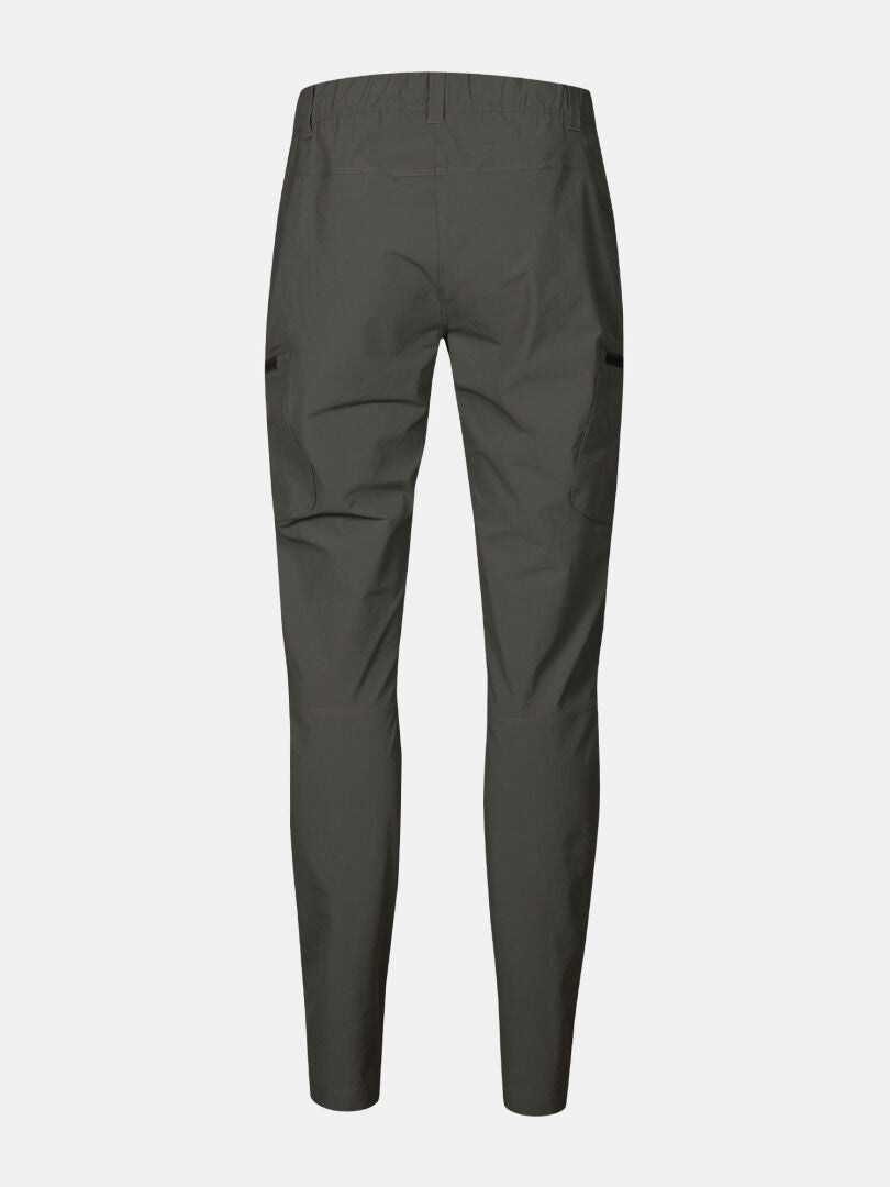 Halti Pallas Evo X-stretch Byxor Plus Dam i mörkgrått, bakifrån med resår i midjan och sidofickor.