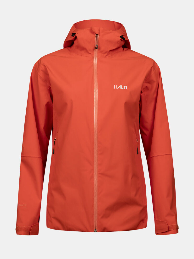 Orange Halti Staala DX Skaljacka Dam med blixtlås och HALTI-logotyp på vänster bröst framifrån.