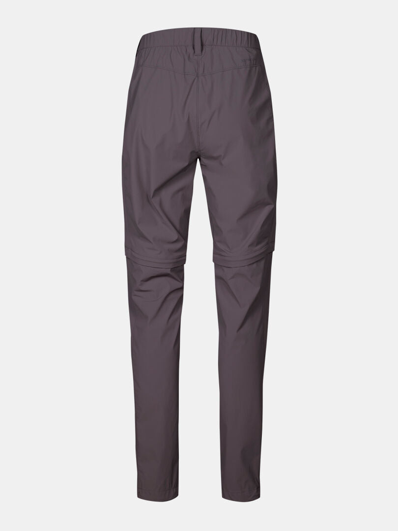 Halti Pallas Cool Stretch Zip-off Byxor Dam, mörkgrå, med dragkedjor vid knäna för att omvandla byxor till shorts.