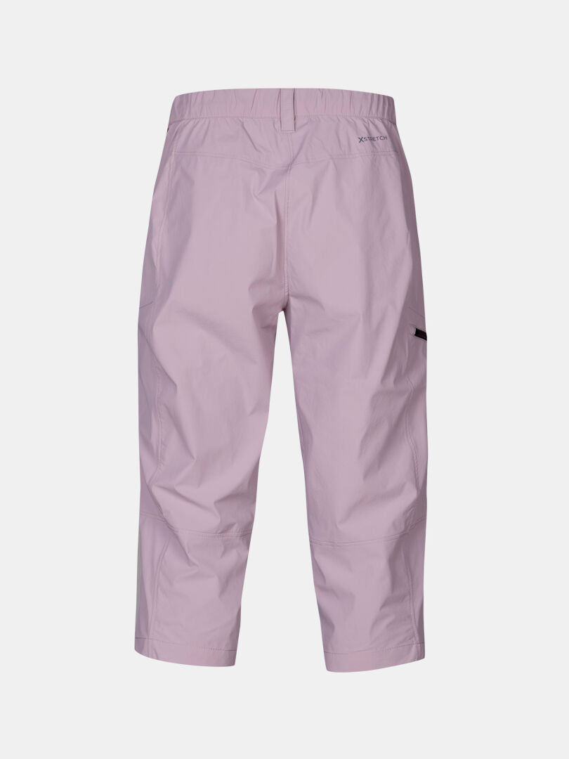 Halti Pallas Cool X-stretch Capribyxor Dam - ljuslila, snabbtorkande med resår i midjan och svart patch på höger sida.