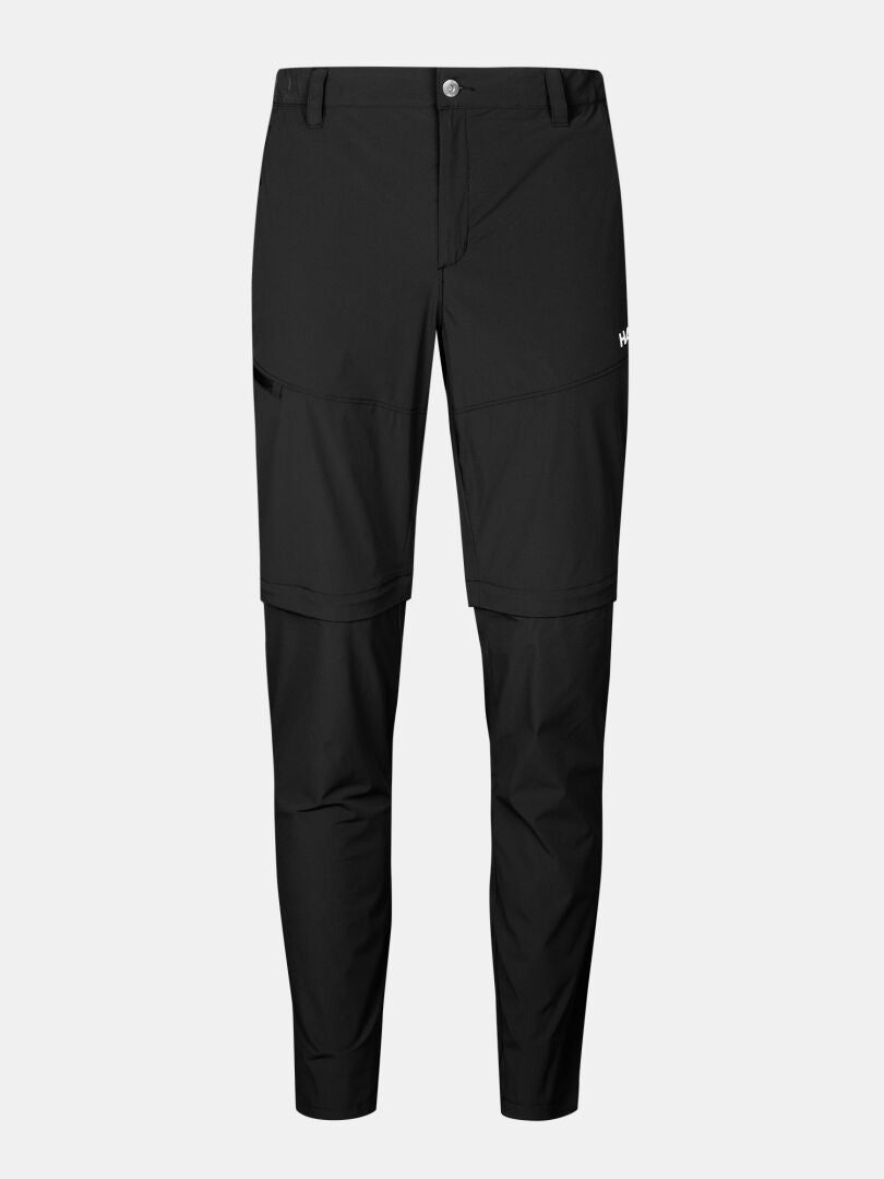 Halti Pallas Cool Stretch Zip-off Byxor Herr, UPF 90+, framifrån med benen på en enfärgad bakgrund.