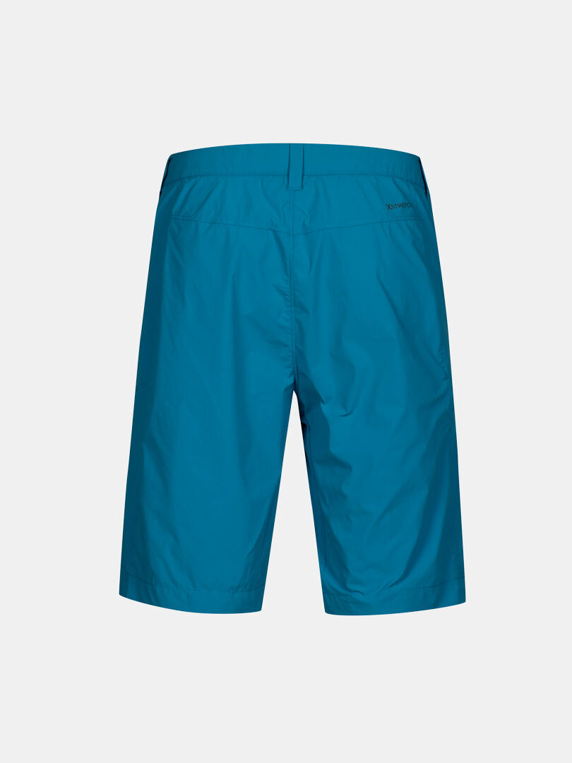 Baksidan av blå Halti Pallas Cool X-stretch Shorts Herr med midjeband, diskreta sömmar och Dry Quick-stretchtyg.