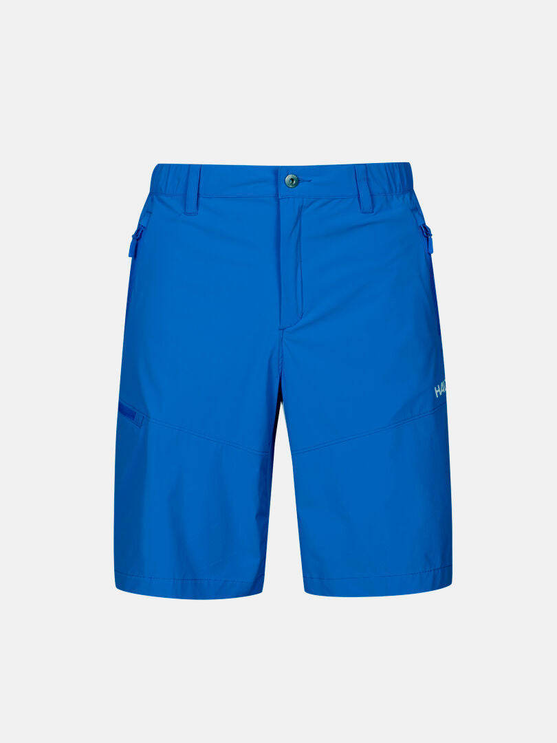 Halti Pallas Cool X-stretch Shorts Herr: ljusblå, UPF 90+, bälteshällor, knappstängning & sidofickor.