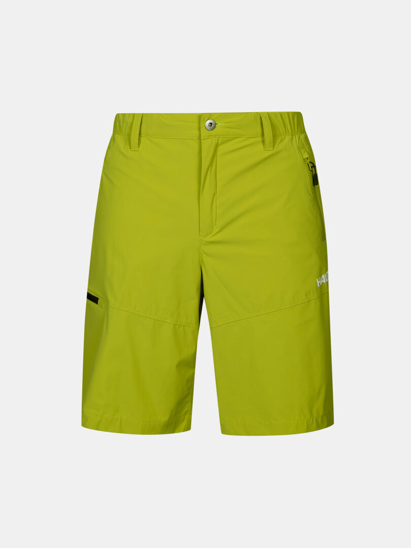 Halti Pallas Cool X-stretch Shorts Herr: limegrön, stretch, gylf med dragkedja, bälteshällor, sidofickor med dragkedja, UPF 90+.