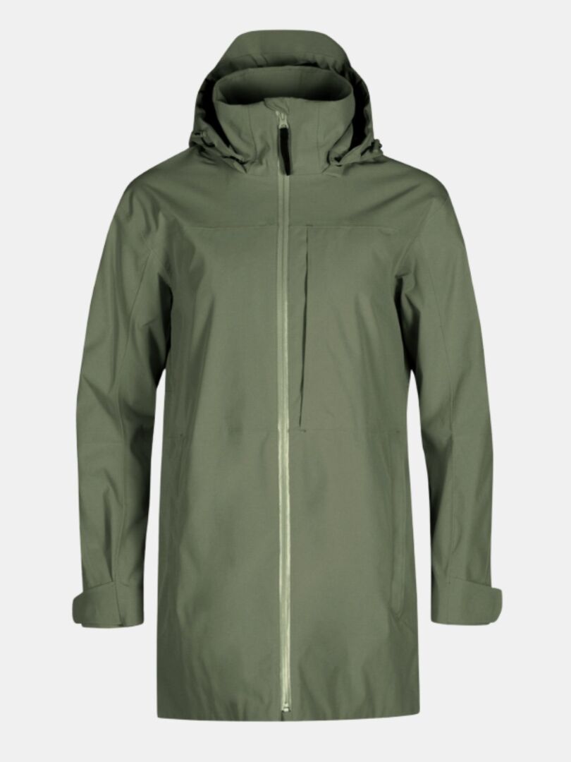 Framifrån av Halti Kallas DX Parka Plus Dam, vattentät med DrymaxX®-membran, bröstficka och hel dragkedja.