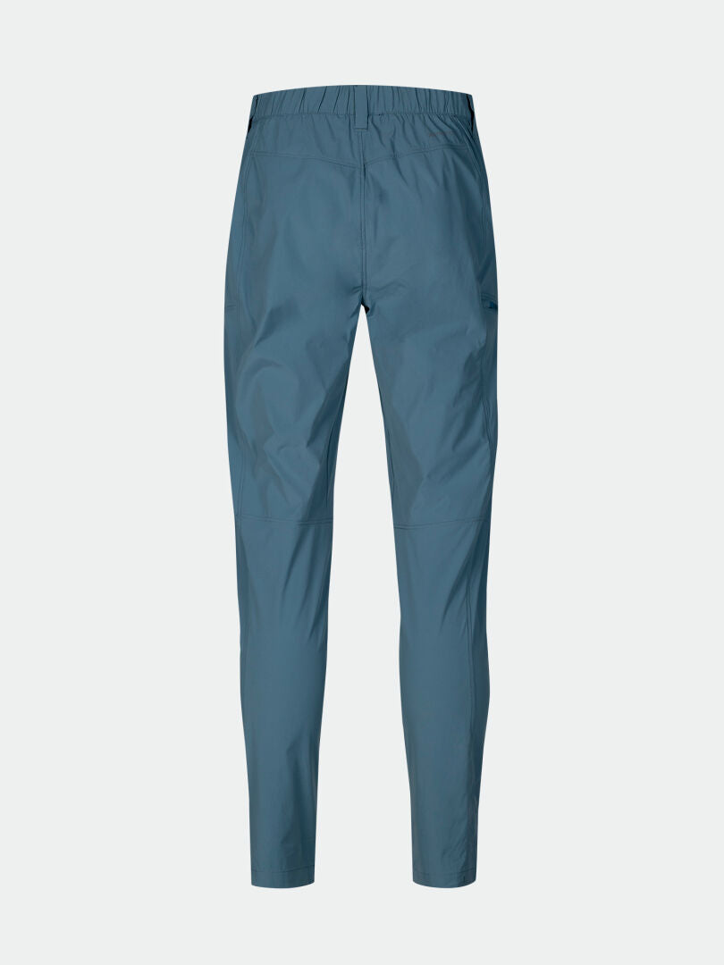 Halti Pallas Cool X-stretch Byxor Herr i blått, med resår i midjan, visad bakifrån mot vit bakgrund.