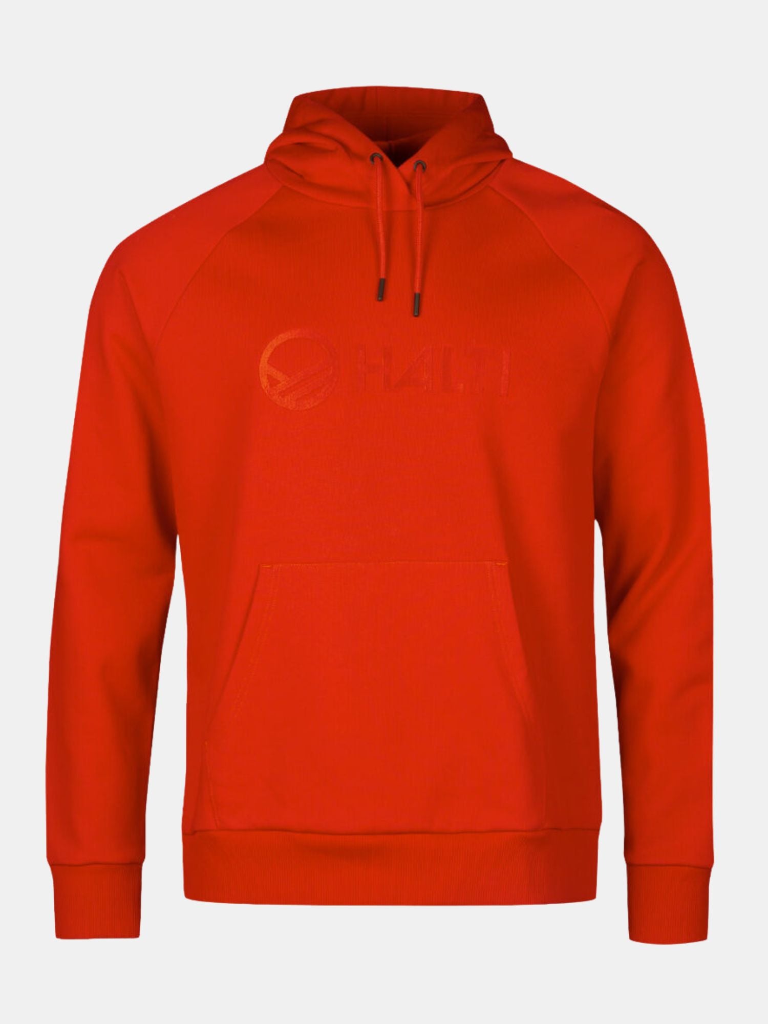 Halti Massby Unisex Hoodie är tillverkad av en röd bomullsblandning av hög kvalitet, med en framficka och en diskret präglad bröstlogotyp.