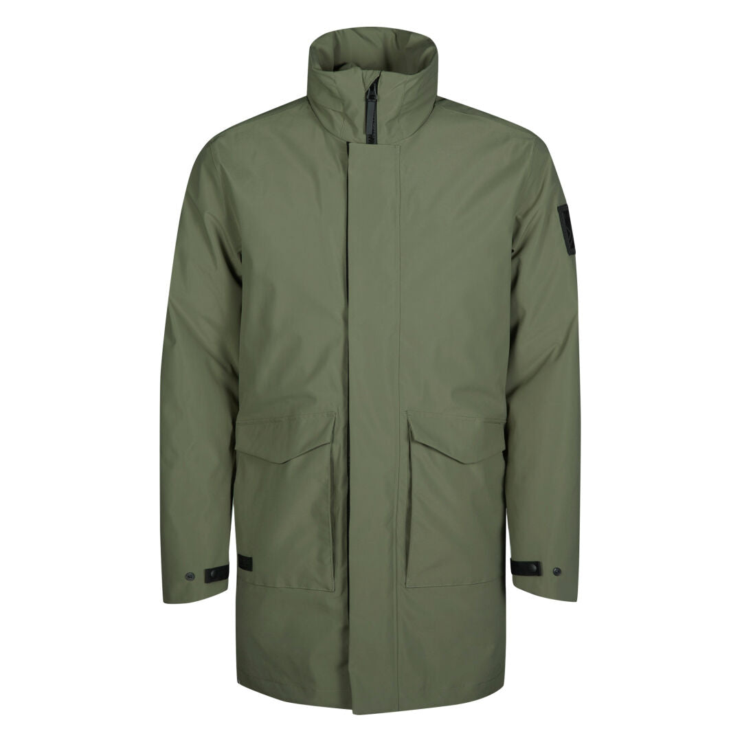 Olivgrön Synkas 3in1 DrymaxX Parka Herr från Halti med långa ärmar, hög krage, dragkedja fram och två fickor fram.