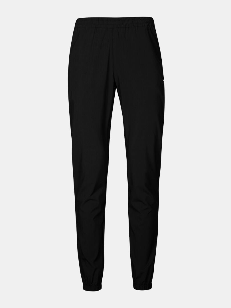 Halti Grets Joggers Dam: svart, resår i midja och ärmslut, Quick Dry Lite Stretch; visas på enfärgad vit bakgrund.