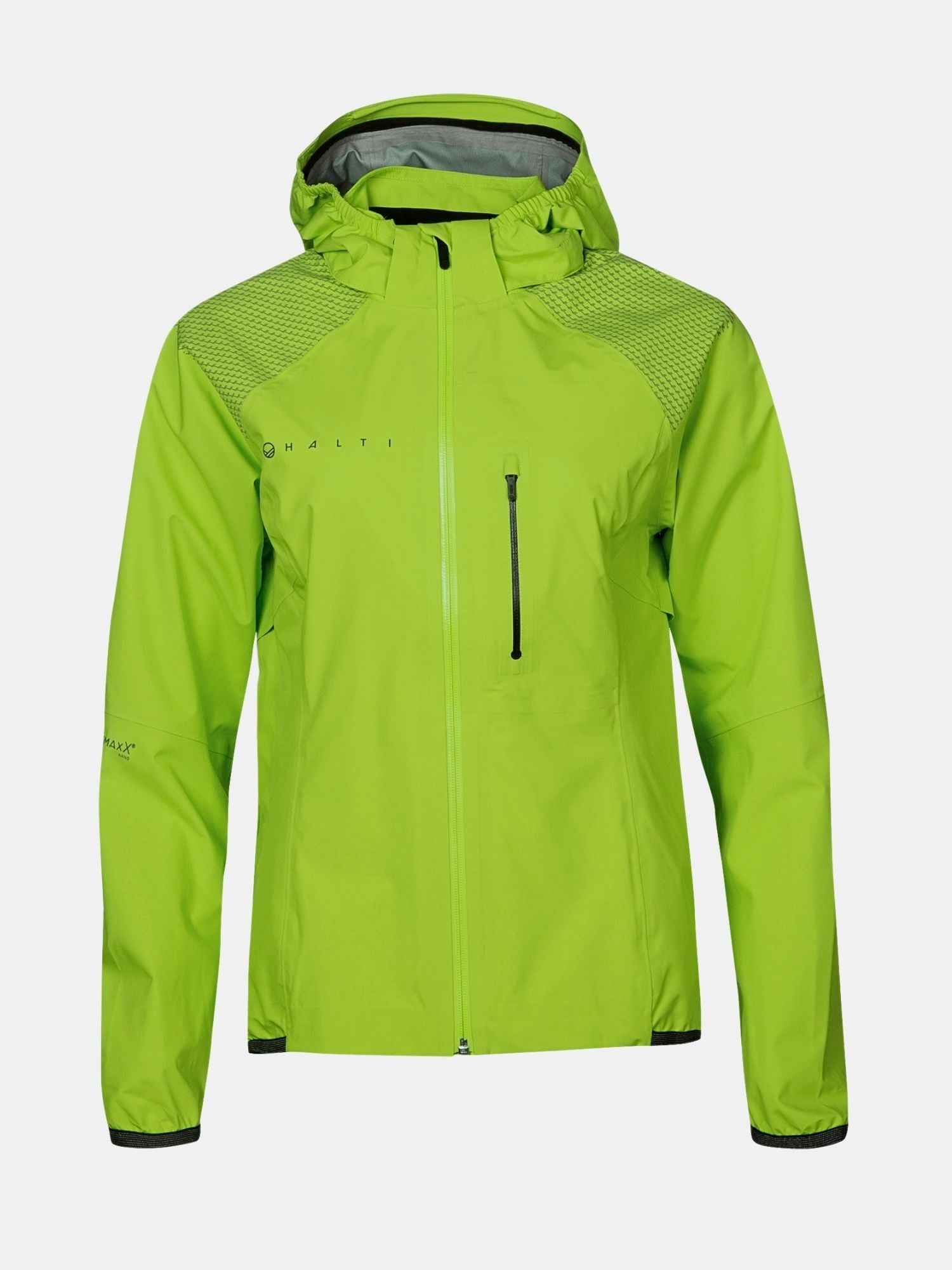 Liike Dam 3L DrymaxX Sport Jacka från Halti är en grön jacka i återvunnen polyester – perfekt för cykling eller utomhusträning.