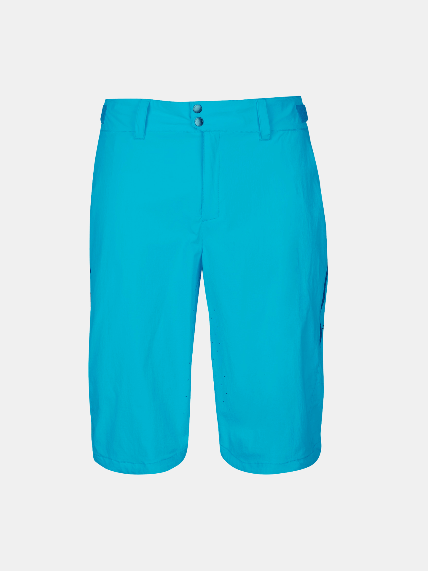 Klarblå Halti Tracks Herr X-stretch shorts med justerbar midja och minimalistisk design på vit bakgrund.