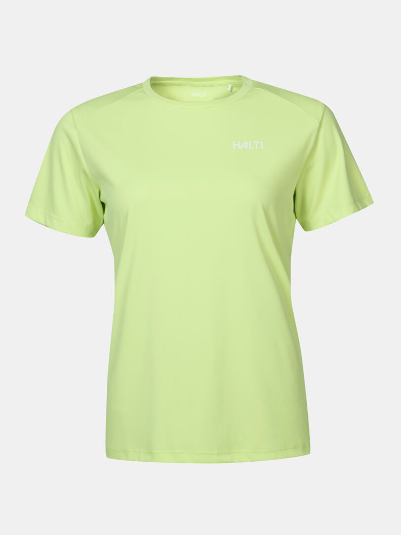 Ljusgrön Salves T-skjorta Dam från Halti i andningsbart, återvunnet polyester med Halti-logo.
