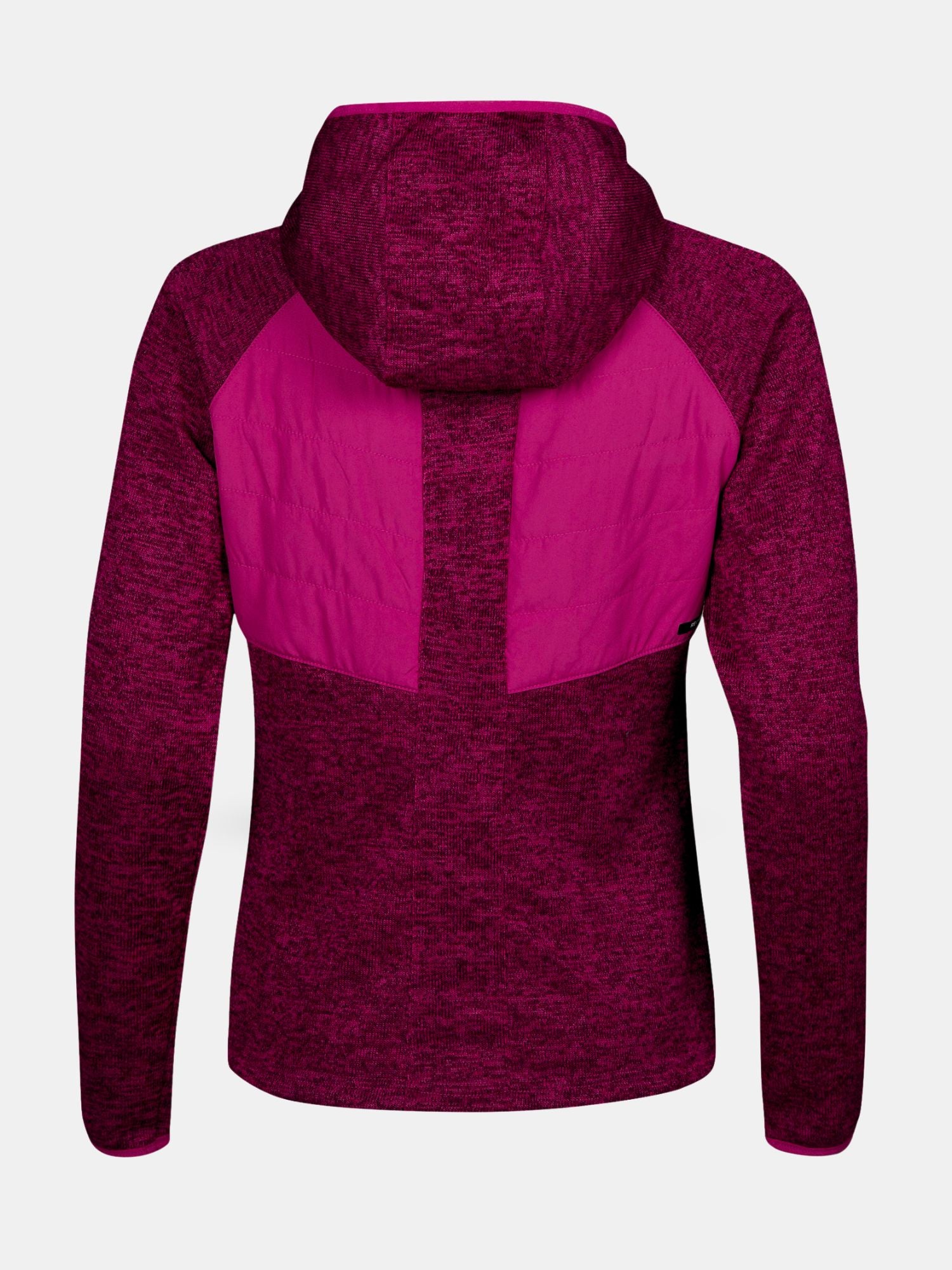 Bakifrån av Halti Streams Hybrid Mellanlager Dam i rödbrun-magenta, quiltad rygg, långärmad, återvunnet material.