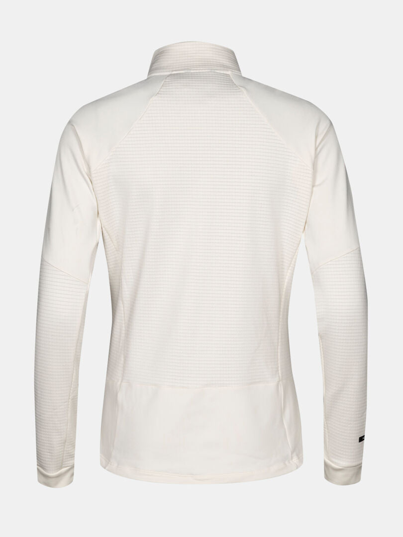 Baksidan av Halti HeatGrid Mellanlager Dam, med strukturerat tyg och paneler - perfekt för vandring.