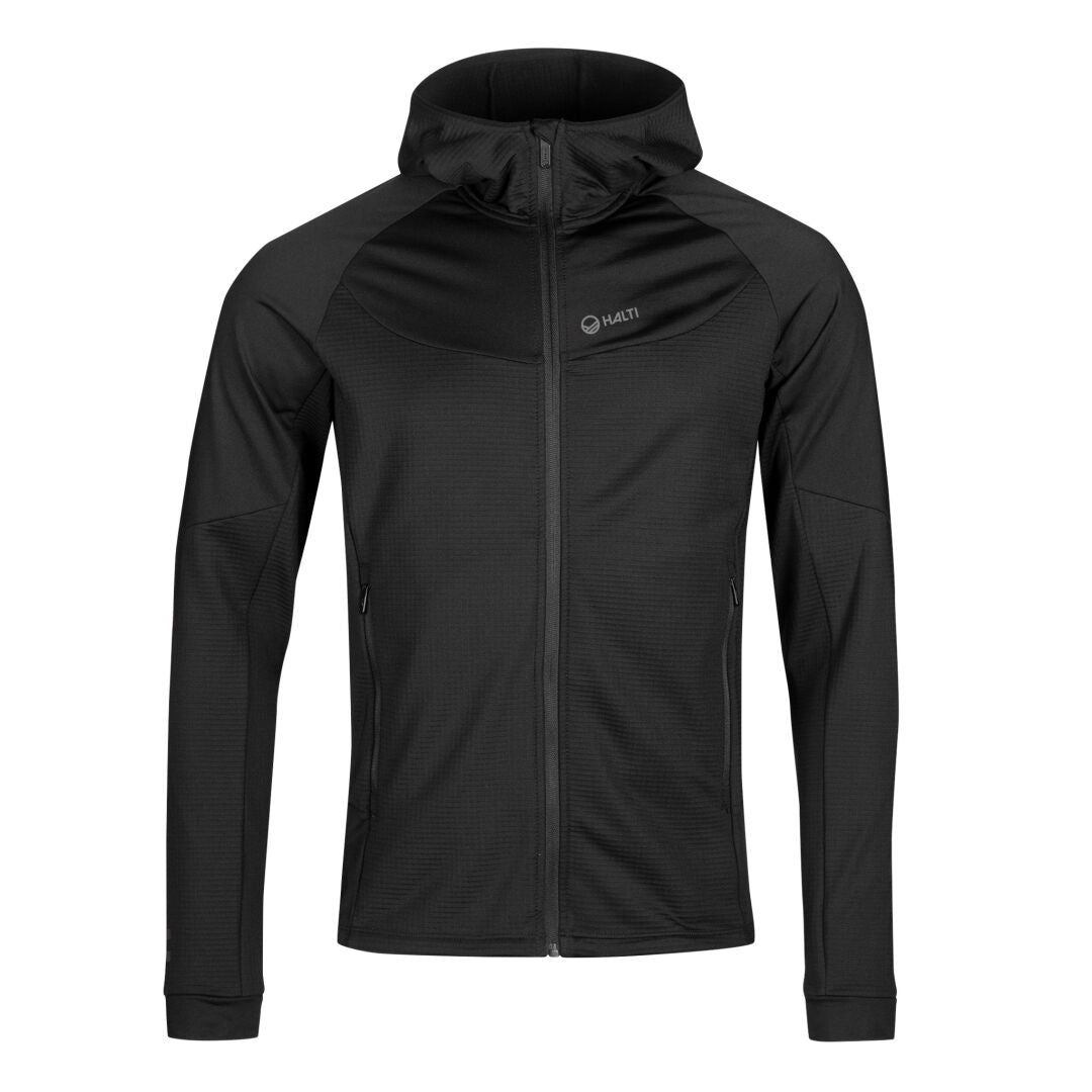 Halti HeatGrid men's technical midlayer jacket black / Halti HeatGrid technische Midlayer-Jacke für Herren / Halti HeatGrid teknisk mellanlagersjacka för herrar svart / Halti HeatGrid miesten tekninen välikerrostakki musta