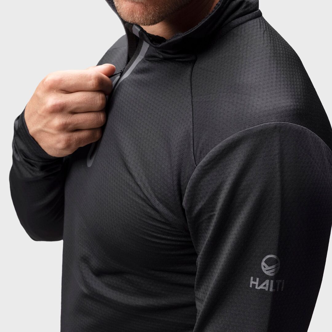 Halti Moodi II Half Zip Shirt Men's Black / Moodi II Paita Miesten Musta / Moodi II Tröja Herr svart / Moodi II Hemnd Herren Schwarz