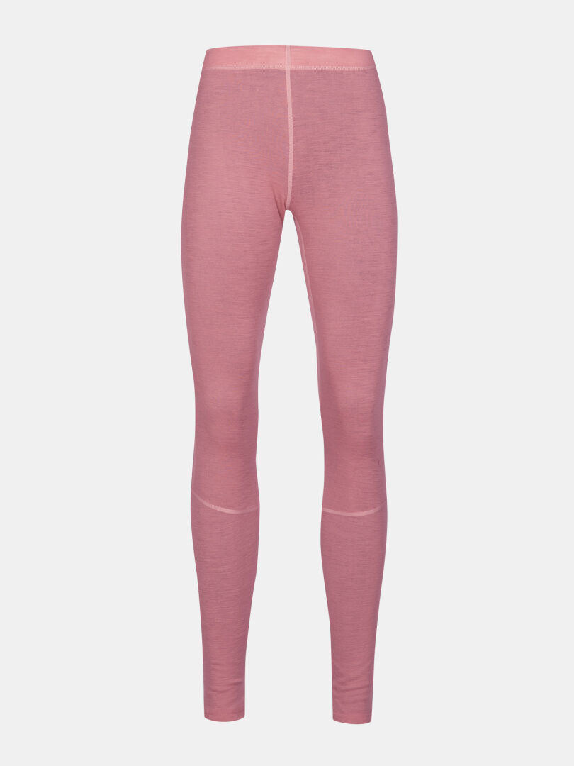 Halti Hossa II Merino underställset för dam i rosa med synliga sömmar, visat mot vit bakgrund.