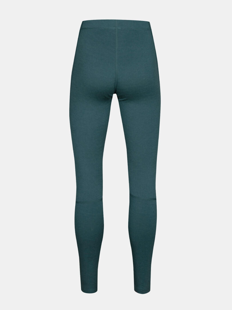 Baksidan av Halti Hossa II Merino-underkläder för damer, leggings i full längd och med hög midja – perfekta som baslager för friluftsliv.