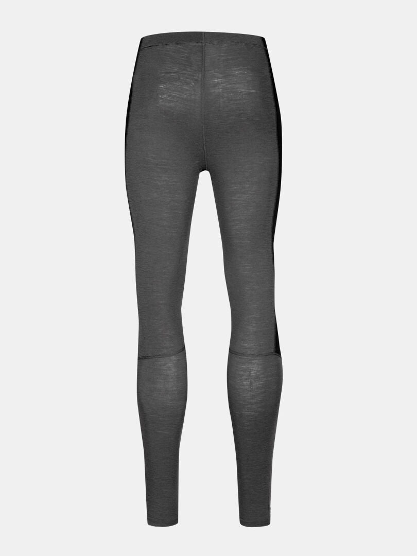 Bakifrån på Halti Hossa II Merino Underställ Set Herr leggings i grått med svarta paneler på en enfärgad ljus bakgrund.