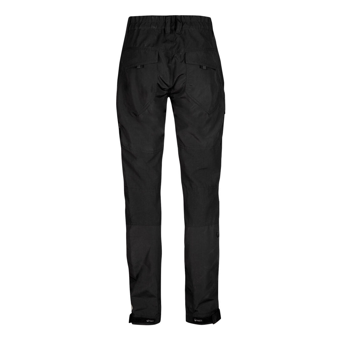 Halti Hiker Dam Ventilerade Byxor visad bakifrån med två bakfickor, ventilerat tyg och justerbara benremmar.
