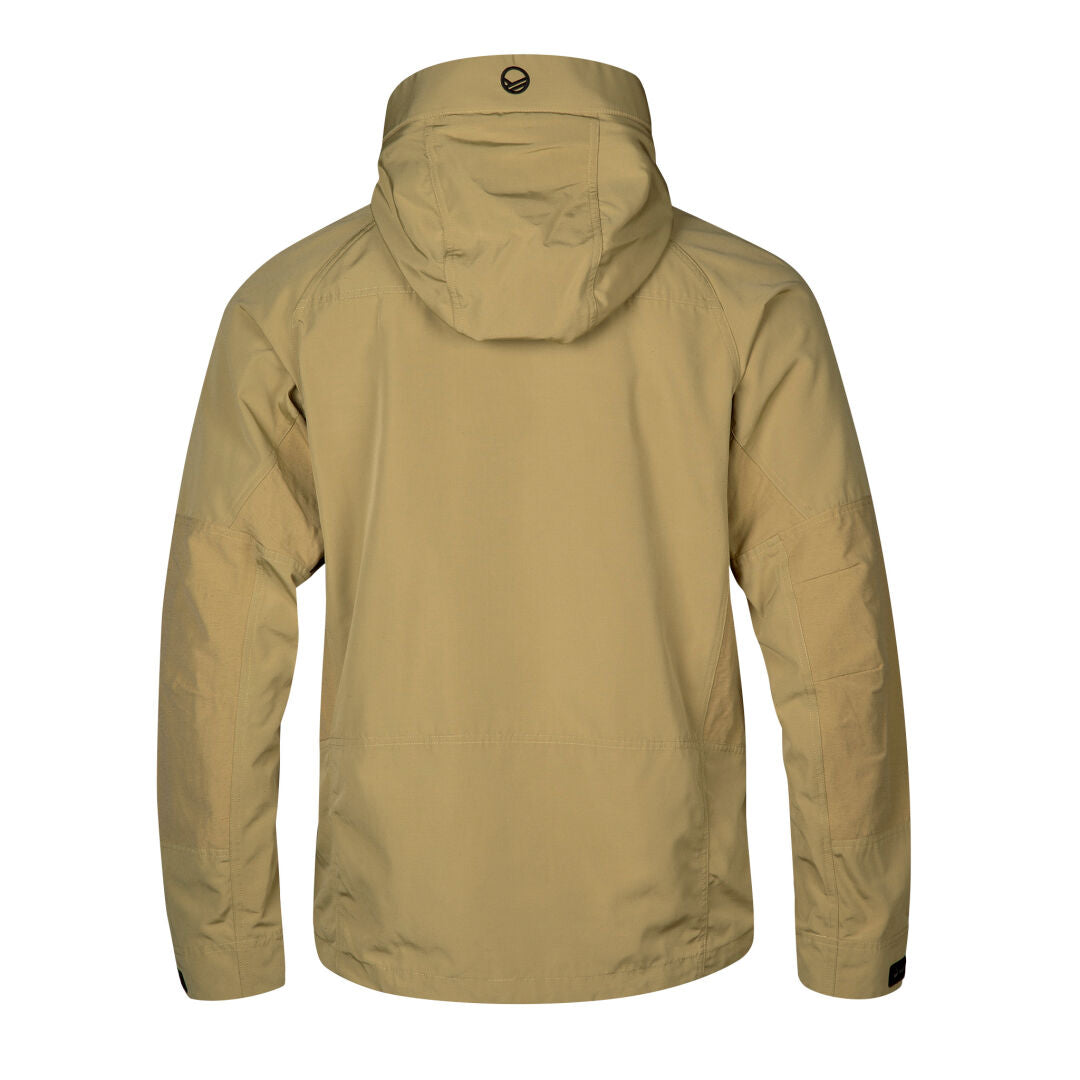 Halti Hiker Herr Ventilated Jacka visas bakifrån, med långa ärmar och en liten svart logotyp på huvan.