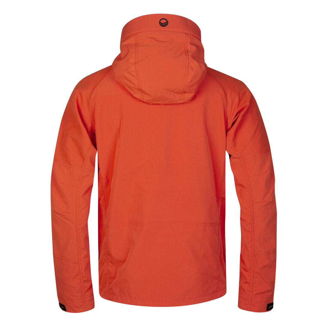 Halti Hiker Herr Lite Outdoor Jacka med huva, vattenavvisande, perfekt för vandring, sedd bakifrån mot vit bakgrund.