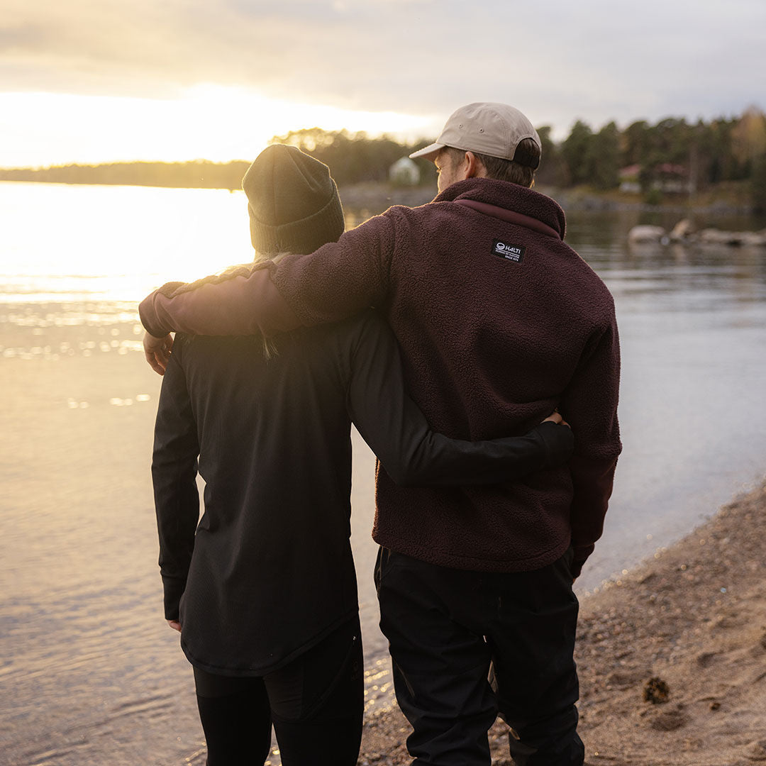 Halti Planker Naisten Paita - Korkea Kaulus - Musta - Hiker Miesten Polar Lämmin Paita