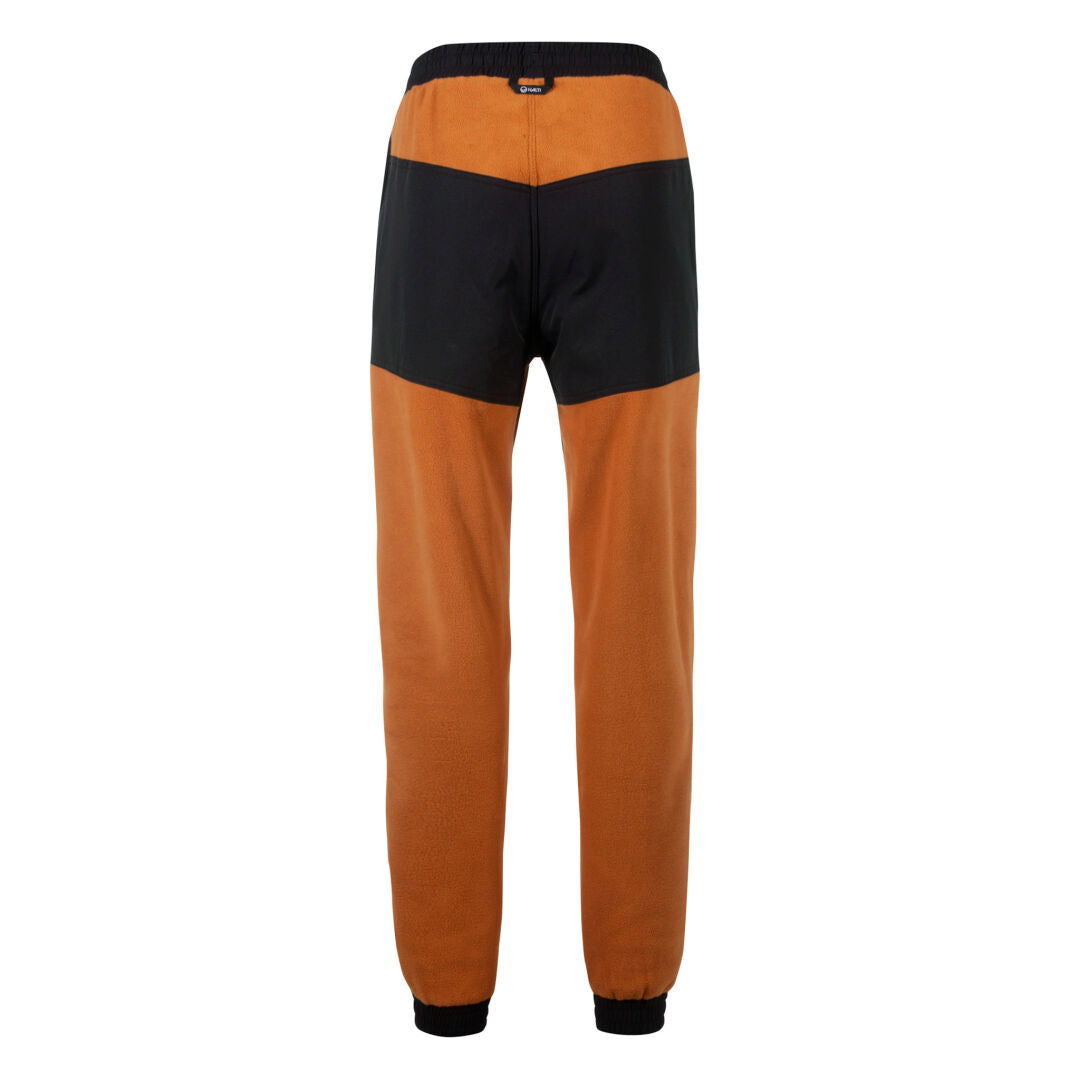 Baksidan av Halti Skugge Unisex Fleece Byxor, perfekt för athleisure, med svart midjeband och elastiska muddar.