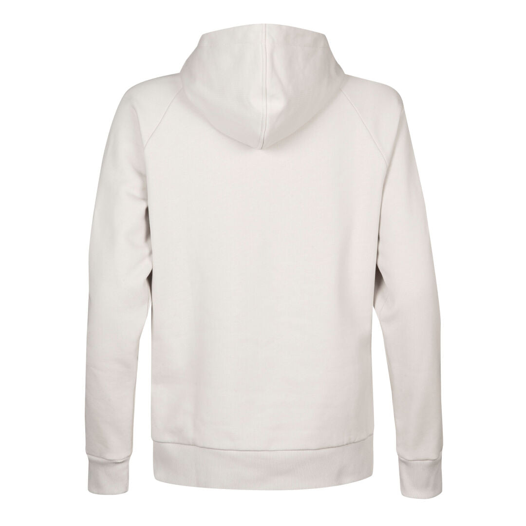 Baksidan av Halti Massby Unisex Hoodie i ljusbeige, med ett rent utseende utan synliga logotyper eller mönster.