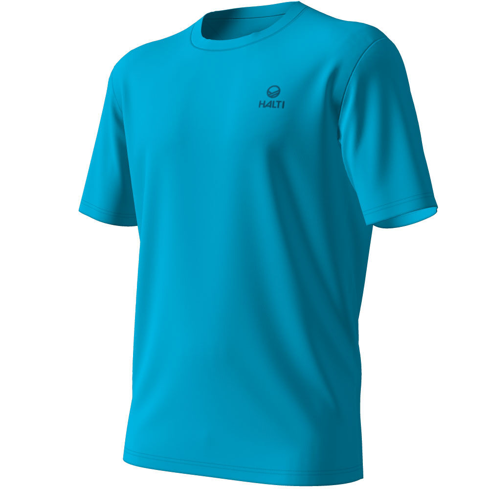 Osku Herr Teknisk T-skjorta från Halti är en enfärgad turkos t-shirt med en liten Halti-logotyp på vänster bröst.