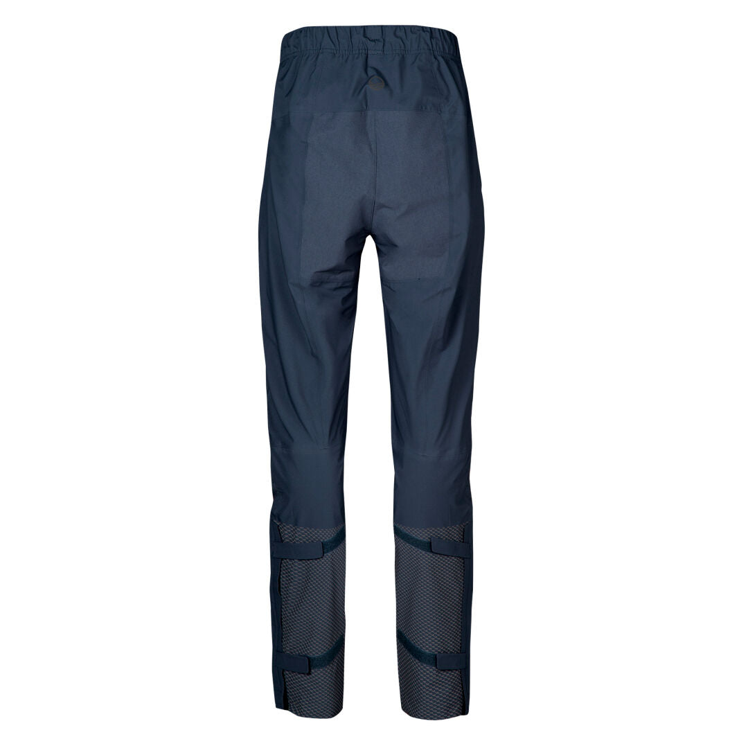 Halti Liike Dam 3L DrymaxX Sport Byxor är marinblå byxor med resår i midjan och meshpaneler för aktiv cykling.