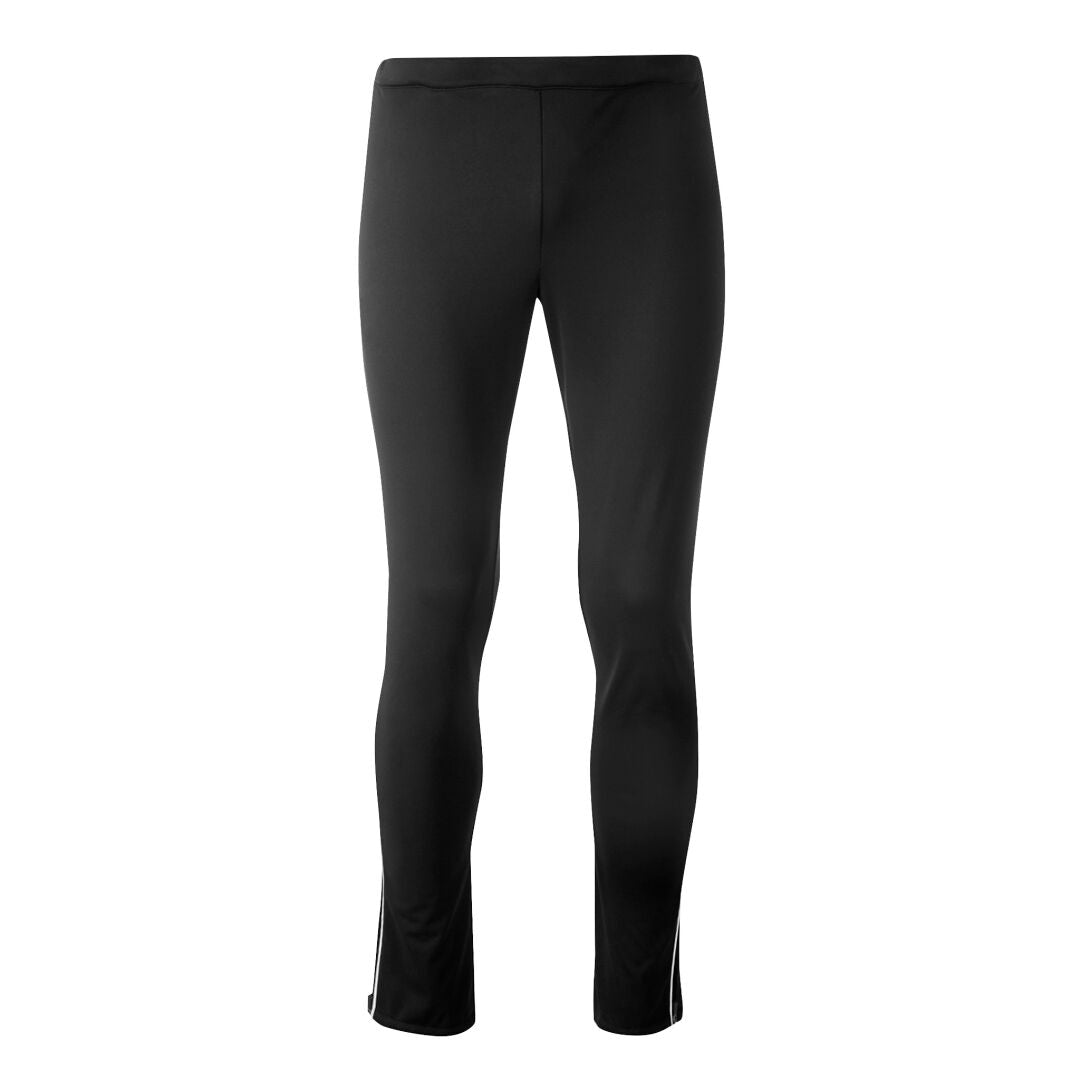 Halti Isku II Herr Längdskidbyxor, svarta sportleggings i återvunnen polyester, framifrån, inga synliga logotyper.