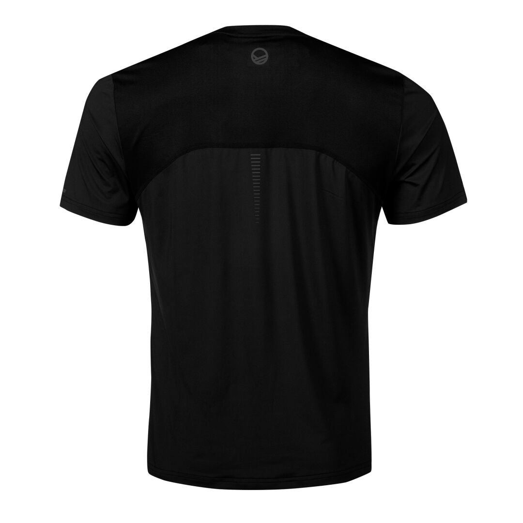 Halti Urbanite Herr Active Dry T-shirt, svart, kortärmad återvunnen polyester, perfekt för träning, sett bakifrån.